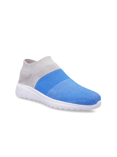 

BUCIK Men Blue & Grey Colourblocked Slip-On Sneakers