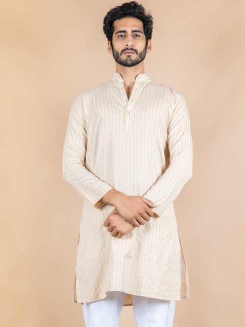 

Tistabene Men Beige & White Striped Kurta