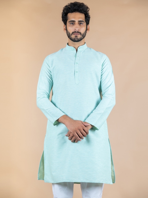 

Tistabene Men Sea Green & White Kurta with Pyjamas