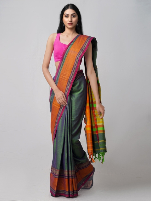 

Unnati Silks Green & Red Pure Cotton Narayan Peth Saree