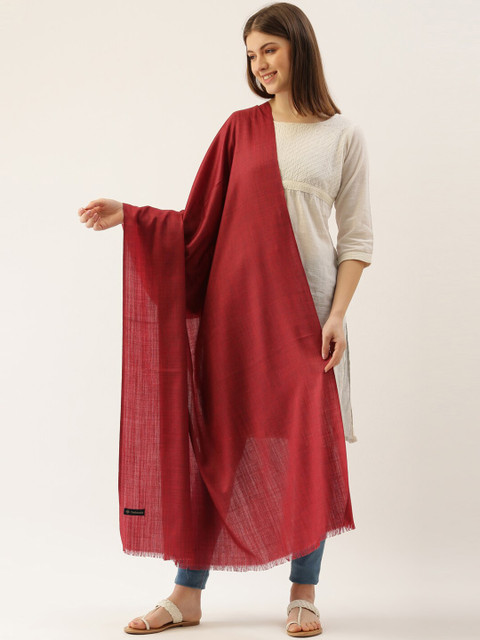 

Pashmoda Women Maroon Solid Shawl
