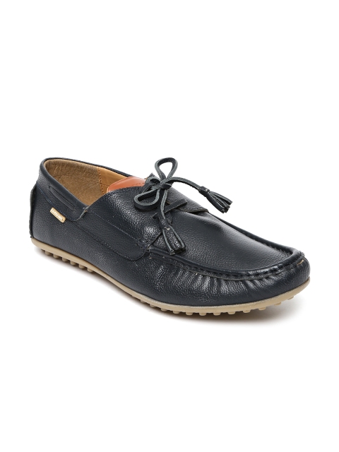 

U.S. Polo Assn. Men Navy Solid Genuine Leather Loafers, Navy blue