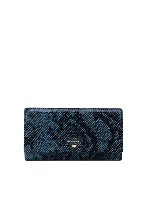 

Da Milano Women Blue Textured Leather Two Fold Wallet