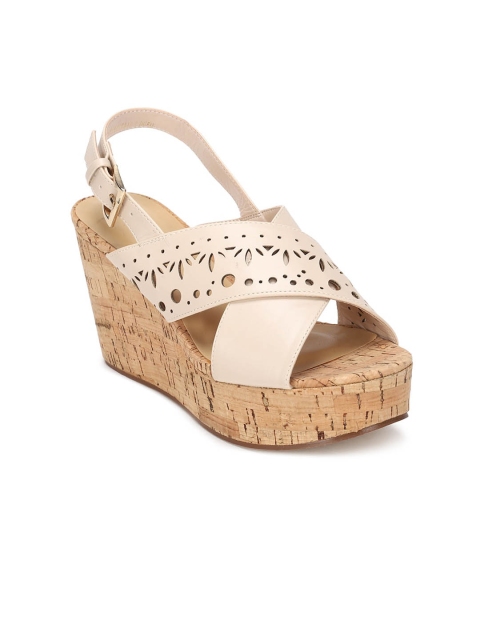 

Allen Solly Woman Beige PU Wedge Heels with Laser Cuts