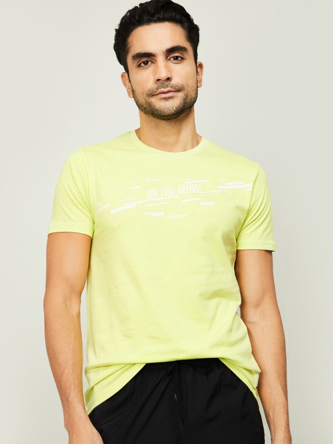 

Kappa Men Lime Green Typography Printed T-shirt