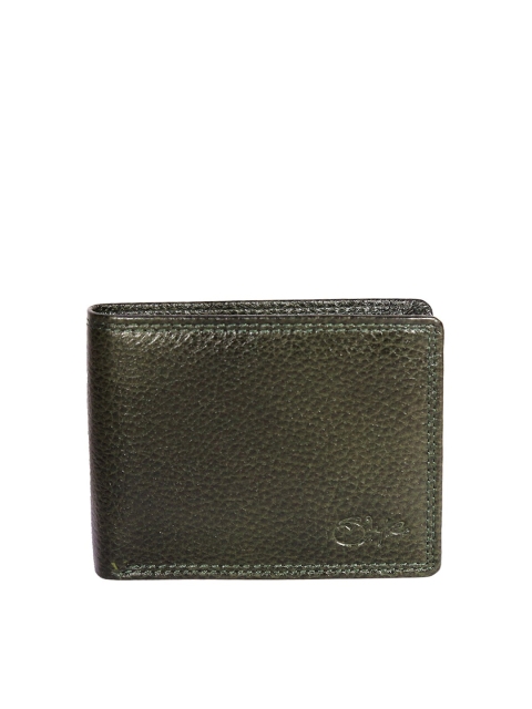 

Style SHOES Men Green Leather Two Fold Wallet