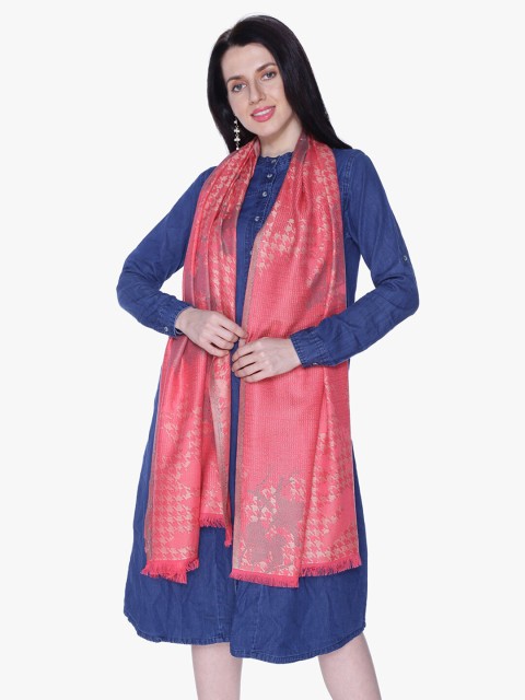 

Scarves & Glitters Women Pink Woven Design Stole