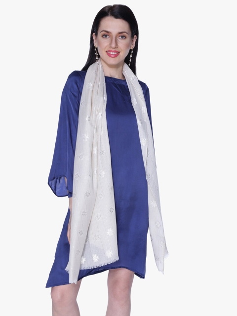 

Scarves & Glitters Women Cream-Coloured Woven Design Stole