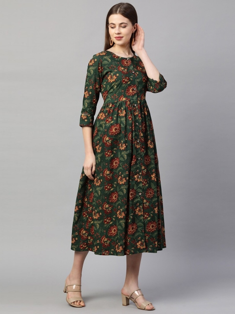 

FASHOR Green Floral Maxi Dress