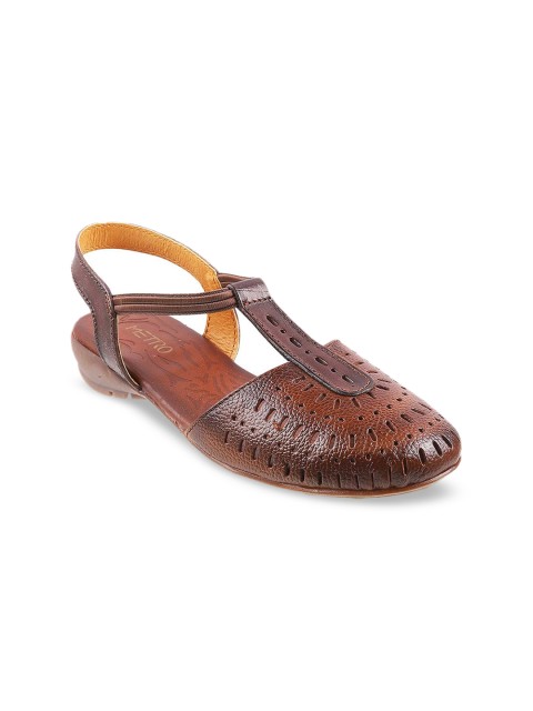 

Metro Woman Brown Ballerinas with Laser Cuts Flats
