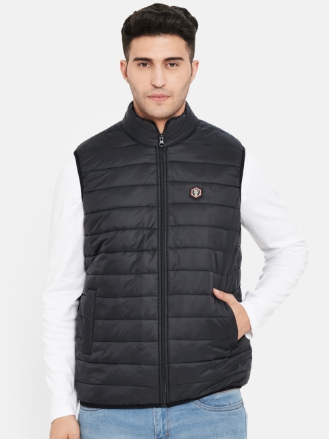 

Duke Men Black Solid Mock Collar Padded Jacket