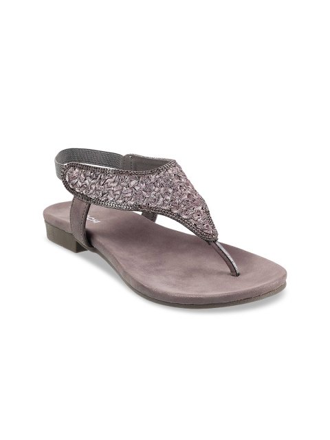 

Mochi Women Grey Open Toe Flats