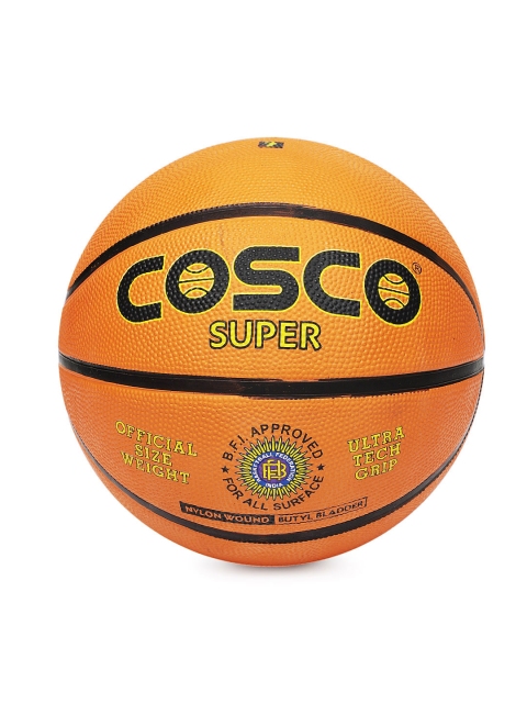 

COSCO Unisex Orange & Black Super Printed Basketball