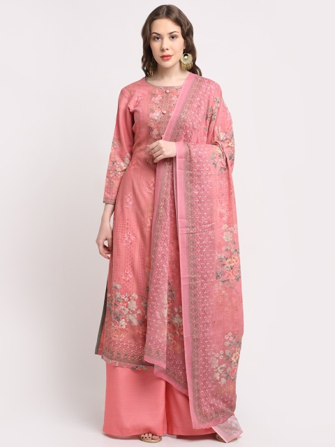 

Stylee LIFESTYLE Pink & Green Embroidered Unstitched Dress Material