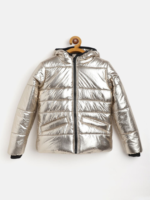 

GOJI Unisex Kids Blue Lightweight Puffer Jacket with Patchwork