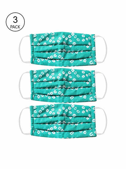 

Bellofox Pack of 3 Green Printed 3-Ply Pure Cotton Reusable Cloth Mask