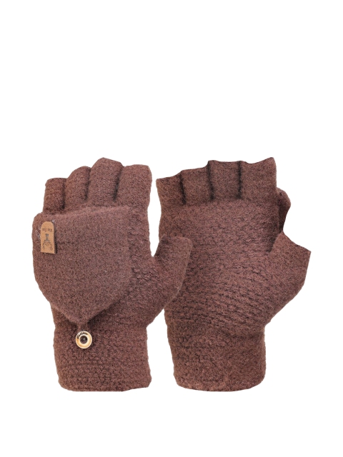 

ELLIS Women Brown Solid 2 In 1 Acrylic Gloves