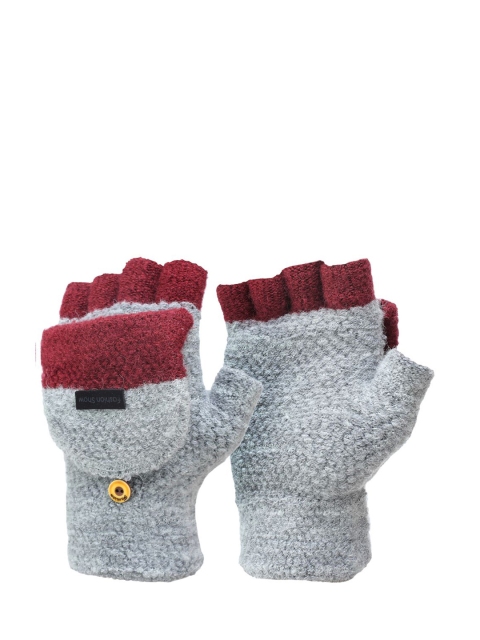 

ELLIS Women Grey & Red Colourblocked 2 In 1 Gloves