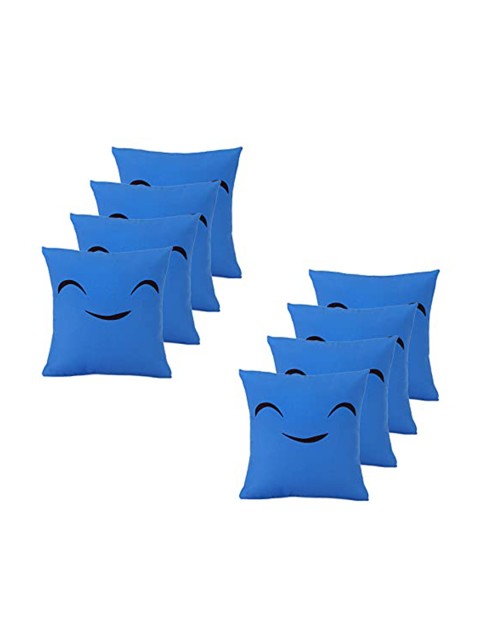 

Ferns N Petals Blue Set of 8 Printed Square Cushion Covers