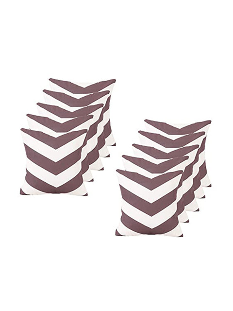 

Ferns N Petals Purple & White Set of 10 Abstract Square Cushion Covers