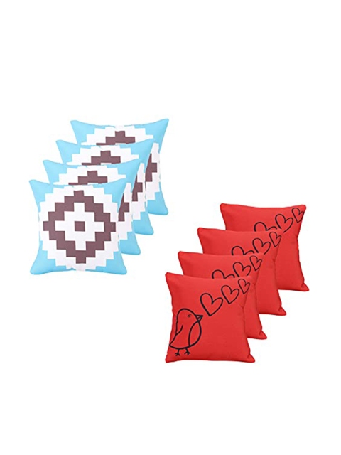 

Ferns N Petals Pack Of 8 Printed Square Cushion Covers, Multi