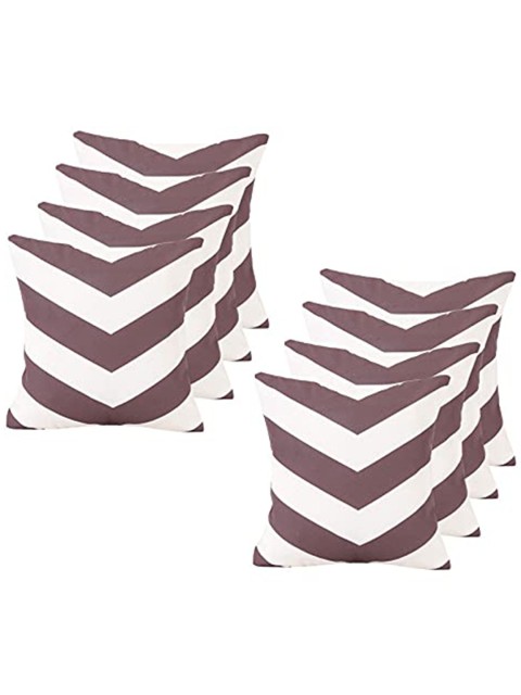 

Ferns N Petals White & Brown Set of 8 Abstract Square Cushion Covers