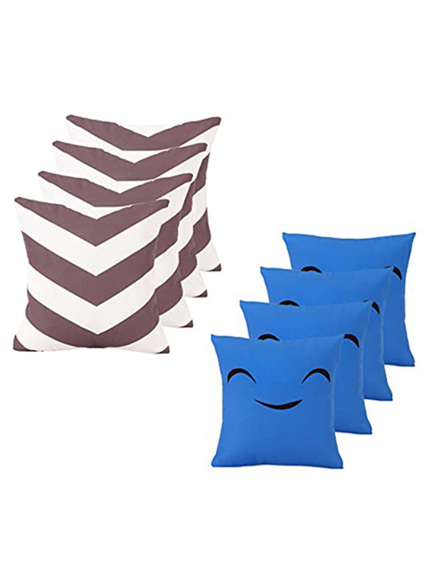 

Ferns N Petals Pack Of 8 Printed Square Cushion Covers, Multi
