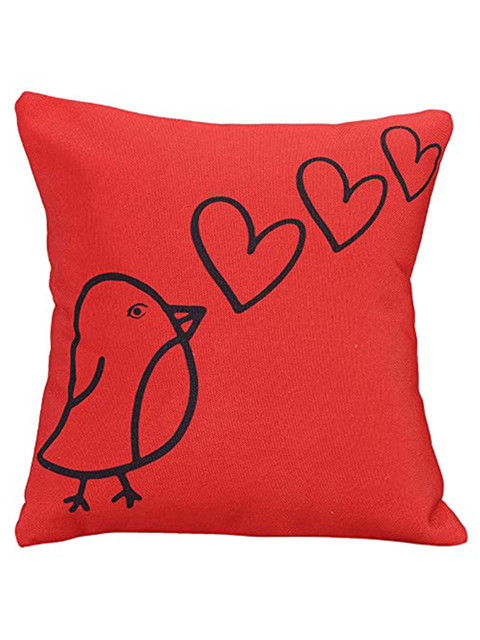 

Ferns N Petals Red & Black Abstract Square Cushion Covers