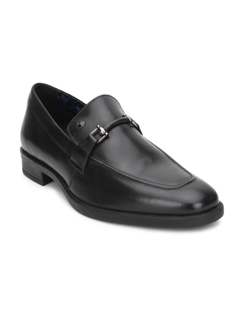 

Van Heusen Men Black Leather Slip-On Loafers
