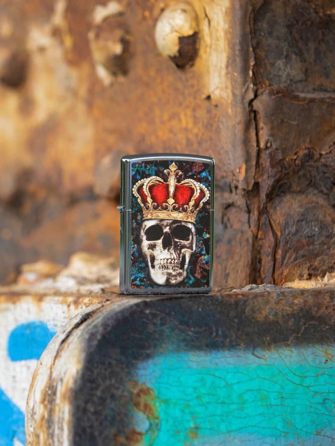 

Zippo Multicoloured Skull King Design Pocket Lighter, Multi