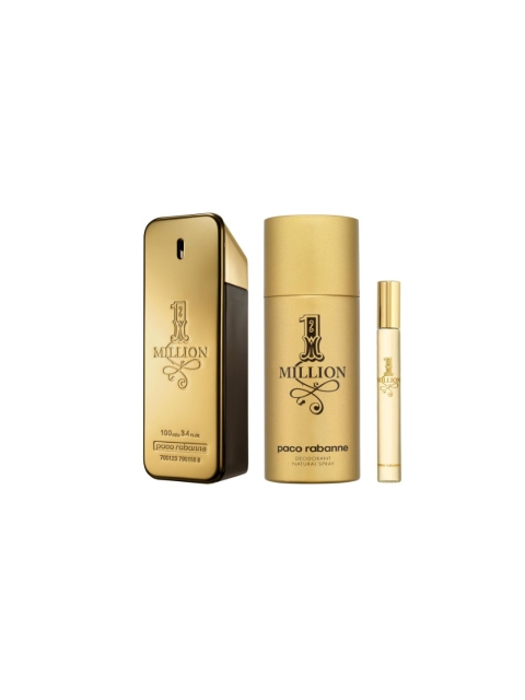 

Paco Rabanne Men One Million Eau De Toilette With Deodorant And Travel Spray, Gold