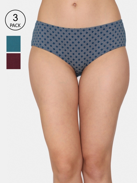 

Rosaline by Zivame Women Pack Of 3 Assorted Hipster Briefs