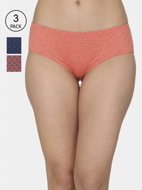 Rosaline by Zivame Woman Pack Of 3 Multi Hipster Briefs, Assorted