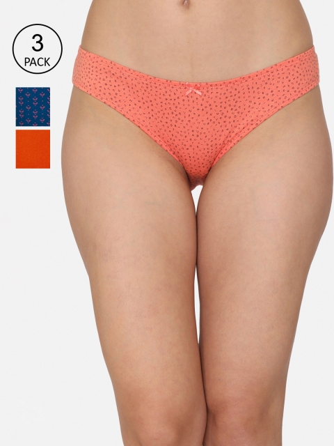 

Rosaline by Zivame Women Pack Of 3 Hipster Briefs, Peach