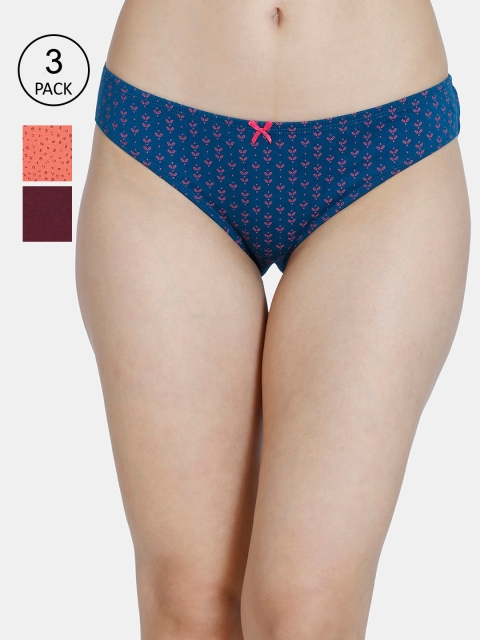 

Rosaline by Zivame Woman Pack Of 3 Multicoloured Bikini Briefs, Multi