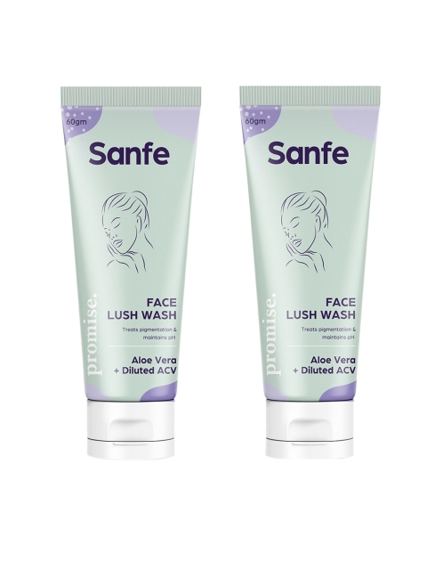 

Sanfe Women Set Of 2 Promise Aloe Vera Face Lush Wash, White