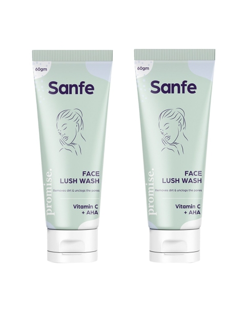 

Sanfe Women Set Of 2 Promise Vitamin C + AHA Face Lush Wash, White