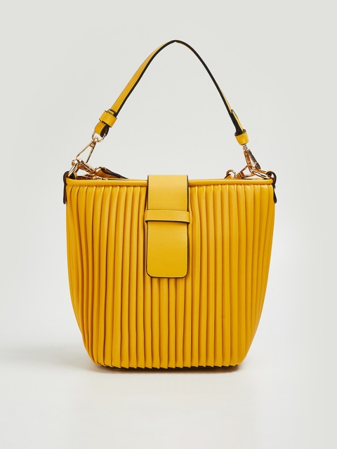 

Ginger by Lifestyle Mustard Structured Handheld Bag with Tasselled