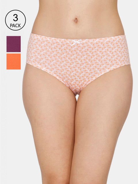 

Zivame Women Pack Of 3 Assorted Hipster Briefs