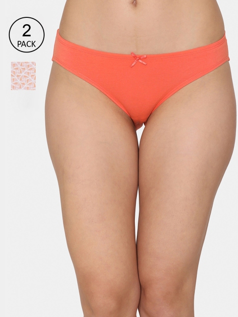 

Zivame Women Pack Of 2 Multi Pure Cotton Low-Rise Bikini Briefs