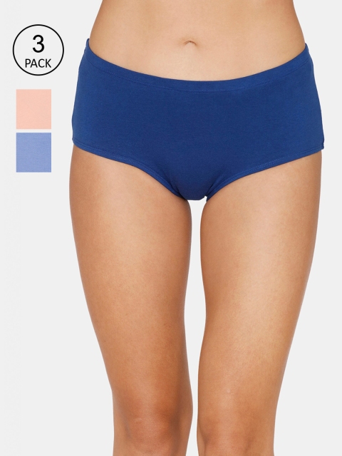 

Zivame Women Pack Of 3 Assorted High-rise Hipster Briefs