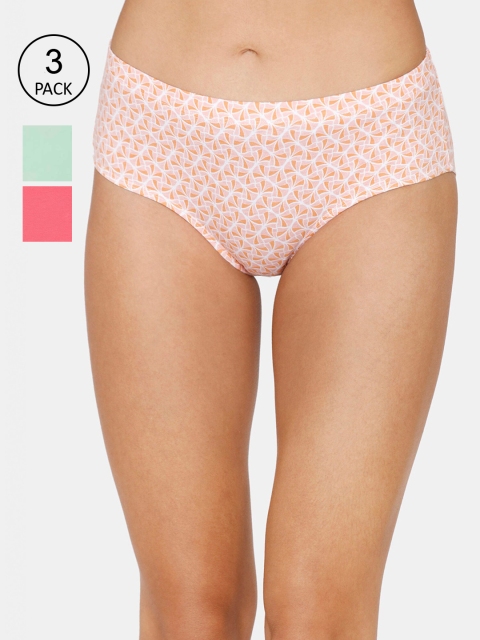 

Zivame Women Pack Of 3 Assorted Hipster Low Rise Briefs