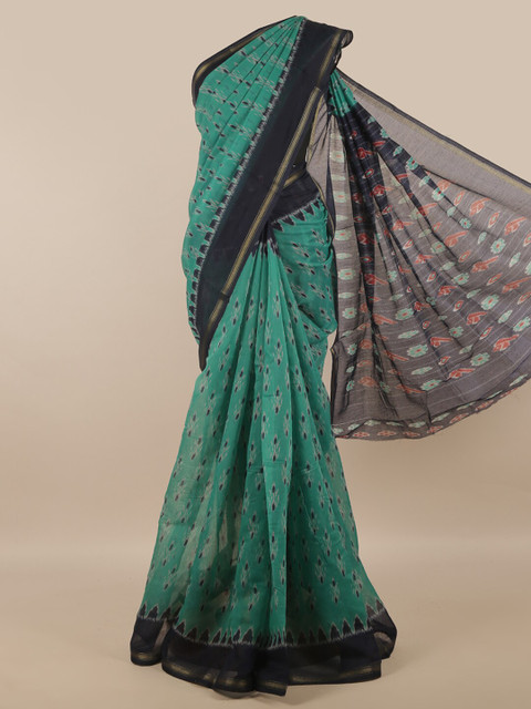 

Pothys Green Poly Chiffon Saree