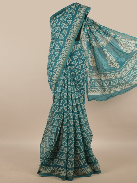 

Pothys Green & White Floral Saree