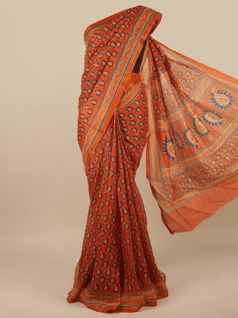 

Pothys Orange Floral Saree