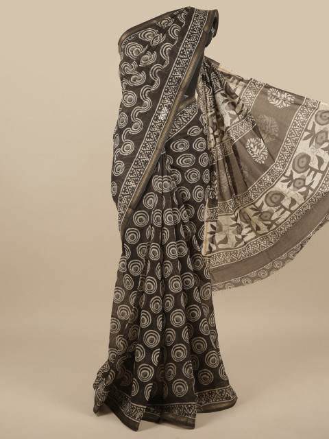 

Pothys Black & Beige Printed Saree