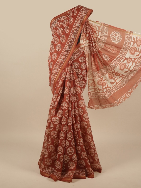 

Pothys Rust & Cream-Coloured Floral Saree