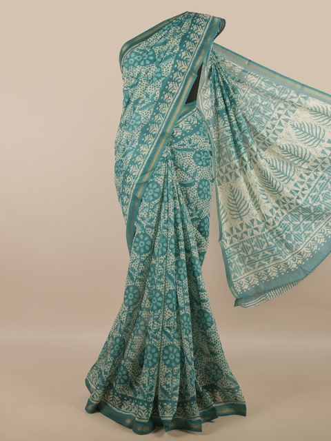 

Pothys Green & Beige Batik Saree