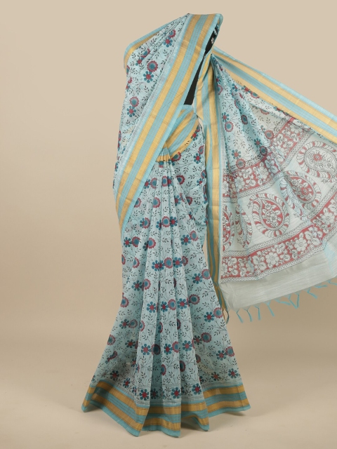 

Pothys Blue Ethnic Motifs Zari Pure Cotton Saree