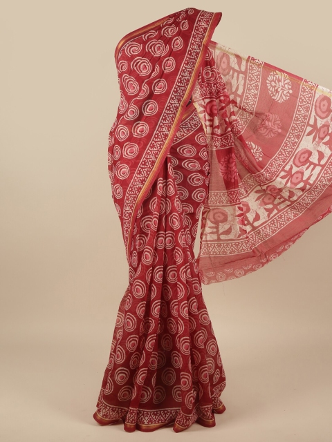 

Pothys Maroon & White Printed Saree